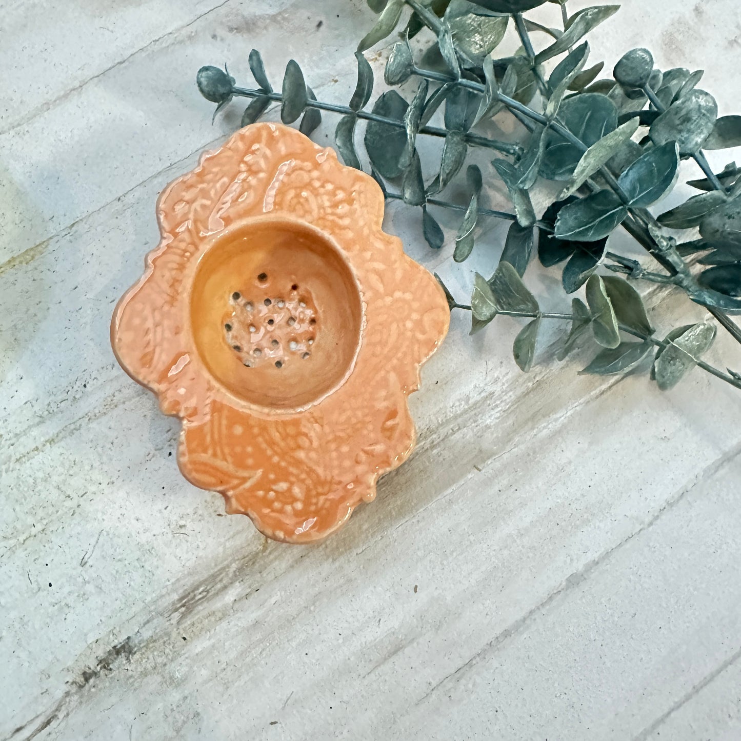 Peach Ceramic Tea Steainer